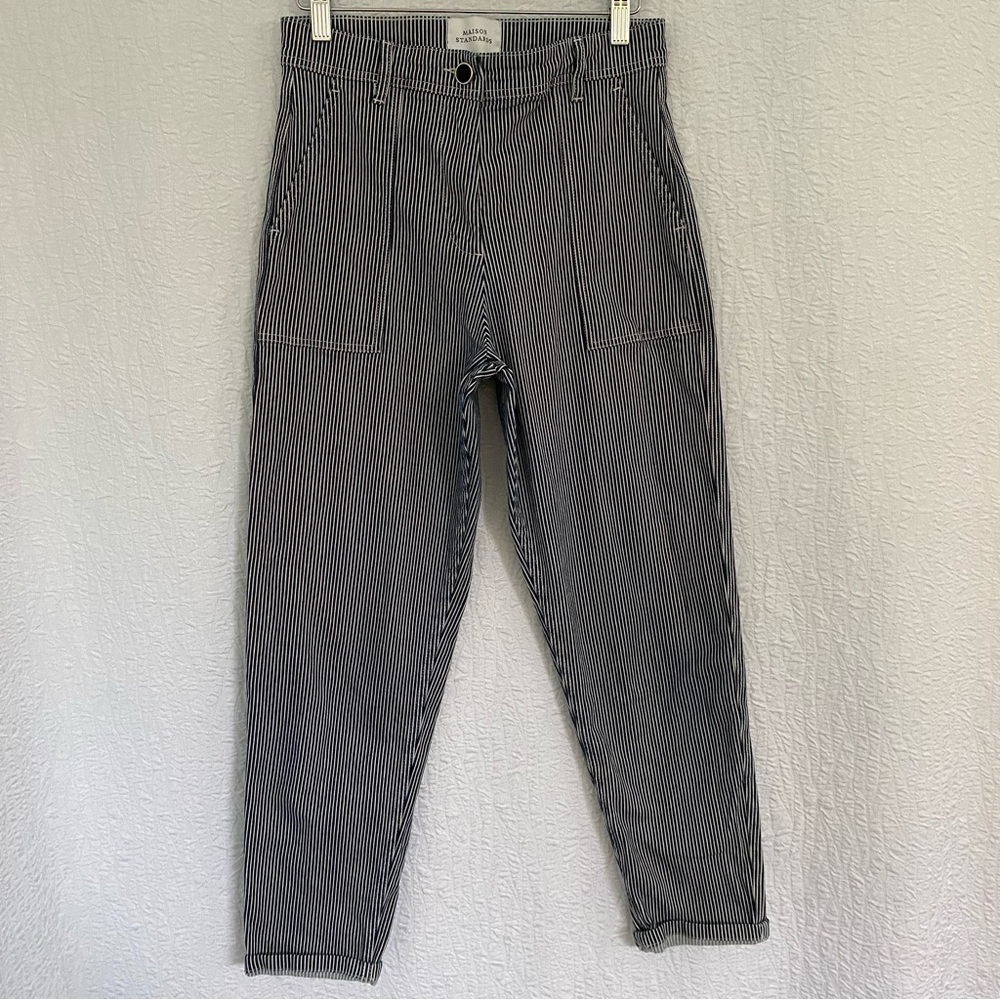 Madison Standard Pin Striped Mom Jeans Patch Pockets size EU 38